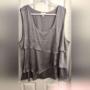 4X Pottery Barn Grey Sleeveless Blouse